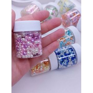 Бусины жемчужные mix, акрил в баночке 20 г, 3-8 мм