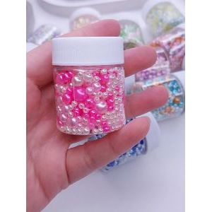 Бусины жемчужные mix, акрил в баночке 20 г, 3-8 мм