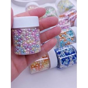 Бусины жемчужные mix, акрил в баночке 20 г, 3-8 мм