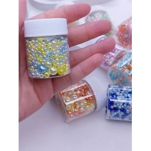Бусины жемчужные mix, акрил в баночке 20 г, 3-8 мм