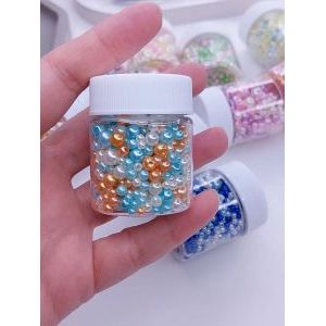 Бусины жемчужные mix, акрил в баночке 20 г, 3-8 мм