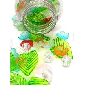 Бусины цветочки и листочки, набор 50 г