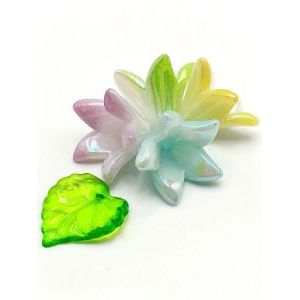 Бусины цветочки и листочки, набор 50 г