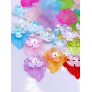 Бусины цветочки и листочки, набор 30 г