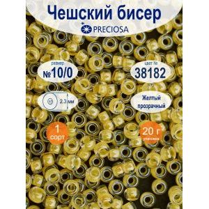 Бисер чешский прозрачный с цветным центром Preciosa, 38182