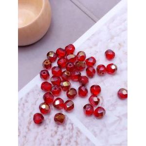 Бусины гранёные 6 мм красный золото, Preciosa (Чешские)