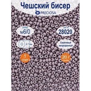 Бисер непрозрачный 6/0, 20 г, цвет 28020, Прециоза
