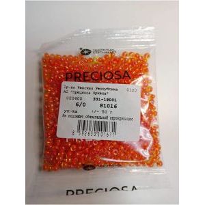 Чешский бисер 6/0-81016 оранжевый 50 г