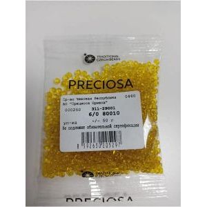 Чешский бисер 6/0-80010 желтый 50 г