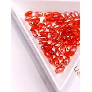 Бусины Rizo (рис), стекло, 2,5×6 мм, красный люстр, ~75 шт