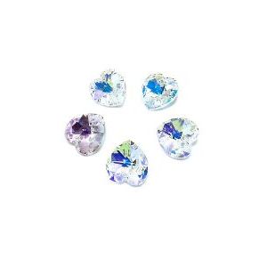 Подвески гранёные сердечки, стекло, 19×14×8 мм, 2 шт
