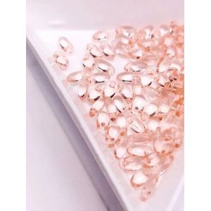 Бусины Rizo (рис), стекло, 2,5×6 мм, розовый, ~75 шт