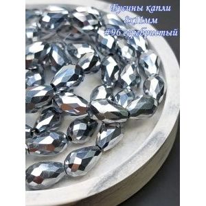 Гранёные бусины-капли на нити 8х11 мм