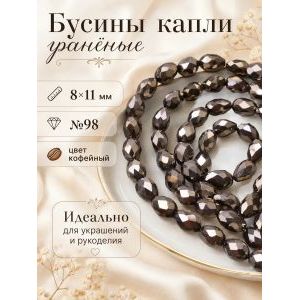 Гранёные бусины-капли на нити 8х11 мм