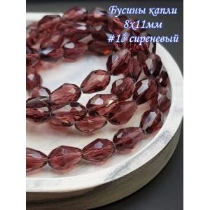 Гранёные бусины-капли на нити 8х11 мм