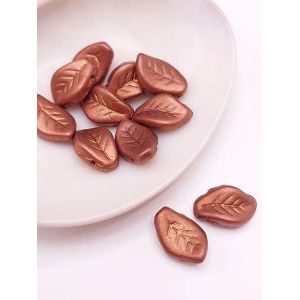 Чешские стеклянные бусины Листочки Wavy №17, 9х14 мм