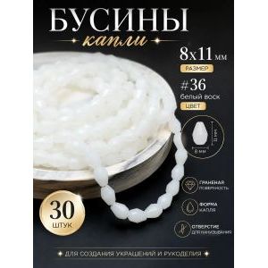Гранёные бусины-капли на нити 8х11 мм