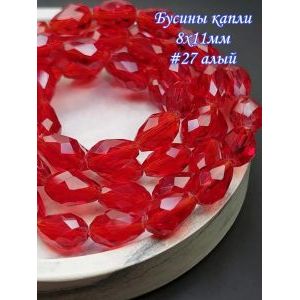 Гранёные бусины-капли на нити 8х11 мм