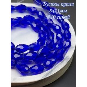 Гранёные бусины-капли на нити 8х11 мм