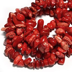 Бусины из камня коралл на нити 02-008 Бусины из камня коралл на нити 02-008