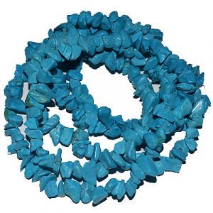 Бусины крошка окрашенной бирюзы, 80 см