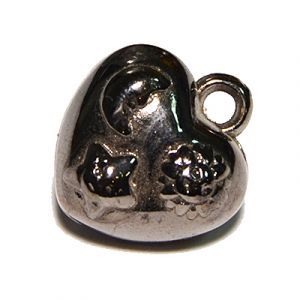 Бусина "Сердце", 17х15 мм, бронза