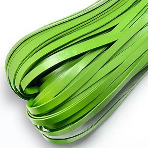 Шнур кожаный, плоский, зелёный, 3х2 мм