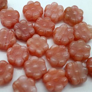 Бусины цветочки, кирпичные