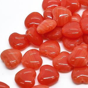 Бусины сердечки, лососевые