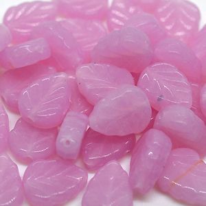 Бусины листочки, розовые