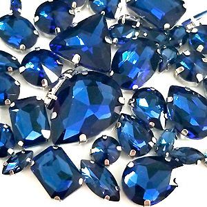 Набор страз в цапе 68 шт. Ink blue 