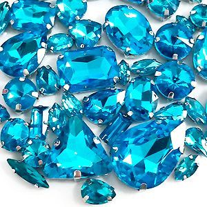 Набор страз в цапе 68 шт. Lake blue