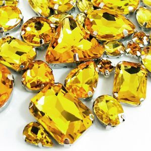 Набор страз в цапе 68 шт., Yellow AB- #5