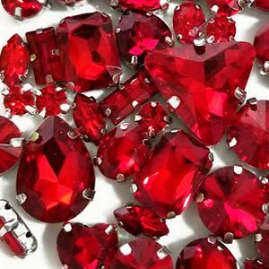 Набор страз в цапе 68 шт., Red - #7