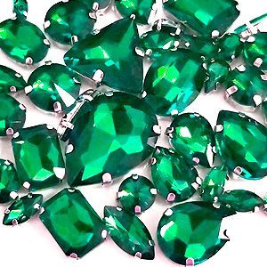 Набор страз в цапе 68 шт., Malachite - #9