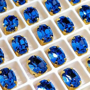 Страз в цапе овал 3022-116Z, Sapphire