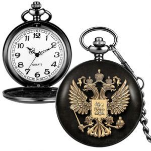 Карманные часы на цепочке #30 мужские, 47 мм, Двуглавый орёл