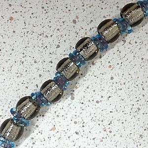 Бусины на нити 020 синие/голубые