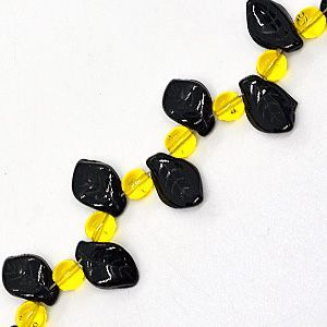 Бусины на нити 037 черные/серые