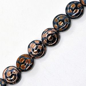 Бусины на нити 027 черные/серые