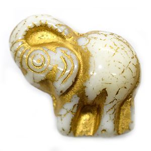 Бусина слоник белый -з