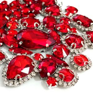 Набор страз в цапе 50 шт. Red - #7