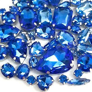 Набор страз в цапе 68 шт., blue - #12 Набор страз в цапе 68 шт., blue - #12