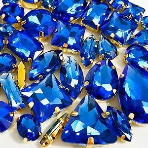 Набор страз в цапе 58 шт. Blue