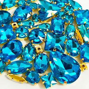 Набор страз в цапе 58 шт. Lake blue Набор страз в цапе 58 шт. Lake blue