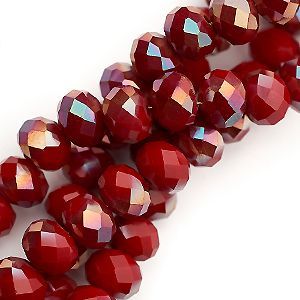 Бусины граненые Rondelle красные АВ