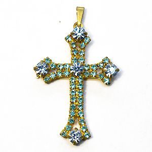 Подвеска стразовая Крестик 1