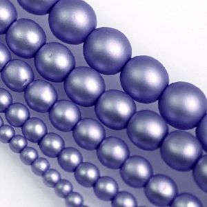 Жемчужные бусины на нити 70537 матовые, цвет синий голубой Жемчужные бусины на нити 70537 матовые, цвет синий голубой