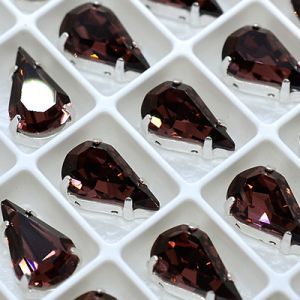 Страз в цапе 3018-107 капля (waterdrop), 13х8 мм, винный