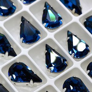 Страз в цапе 3018-115 капля (waterdrop), 13х8 мм, монтана
